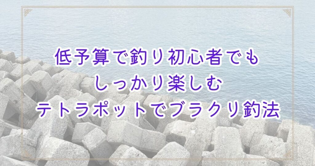 松山近郊のテトラポットが並ぶ釣り場。低予算で初心者がブラクリ穴釣りを楽しむためのガイド記事のメインビジュアル。