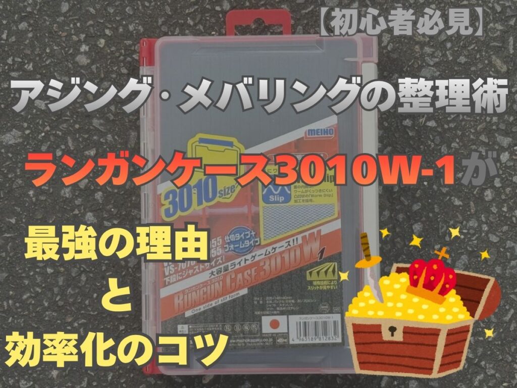 ランガンケース3010W-1を紹介するブログ記事のアイキャッチ画像：アジング・メバリングの整理術と効率化のコツ
